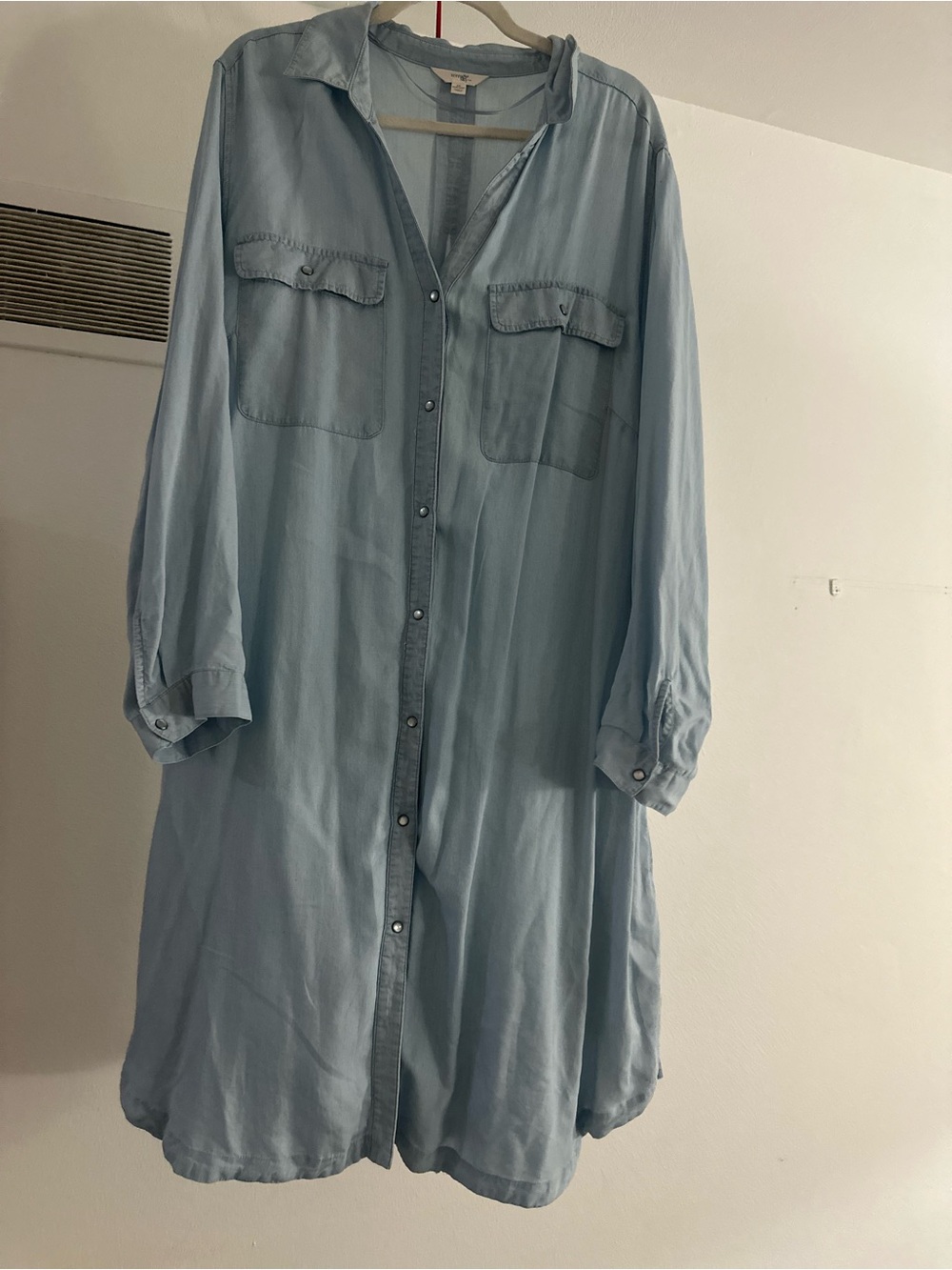 Terra & Sky Light Blue Long Sleeve Shirt Dress